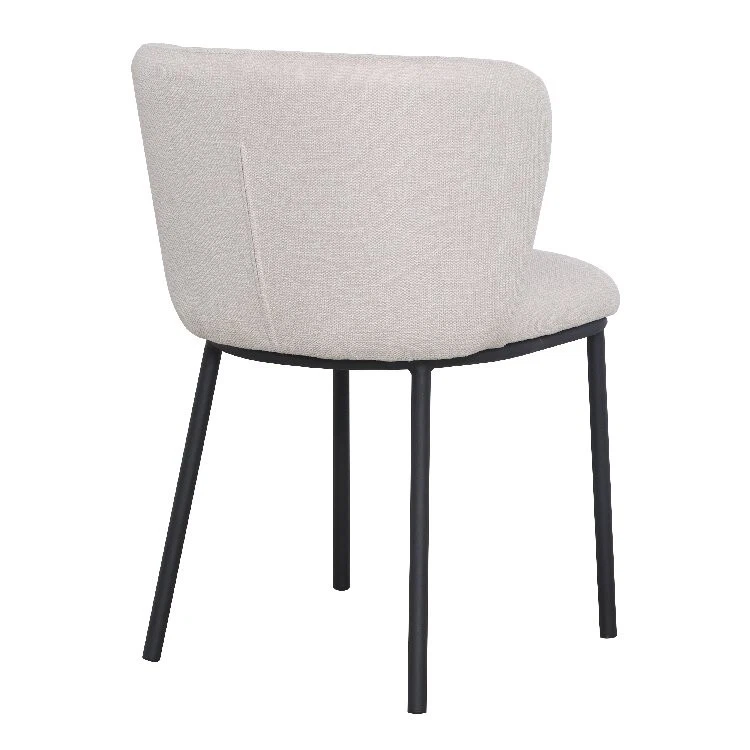White Fabric Simple Armless Dining Chair